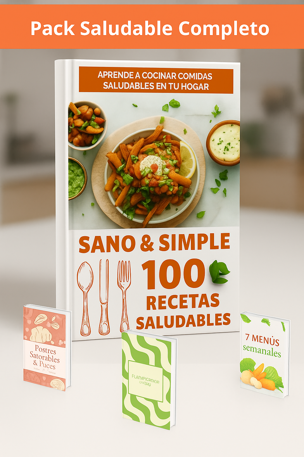 Sano & Simple – 100 Recetas Saludables + Pack 12 Bonos extra; Tu guía práctica para comer rico, sano y sin complicaciones