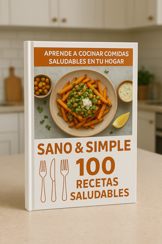 Sano & Simple – 100 Recetas Saludables + 19 Bonos extra+ Pack emprendedor; Tu guía práctica para comer rico, sano y sin complicaciones